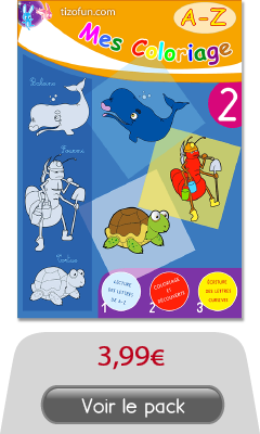 Coloriages + Exercice d'écriture 5-6 ans