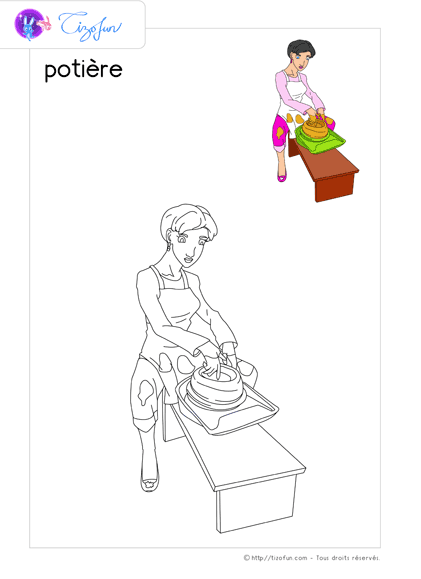 coloriage-metier-dessin-potiere