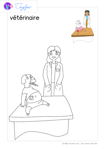 coloriage-metier-dessin-veterinaire