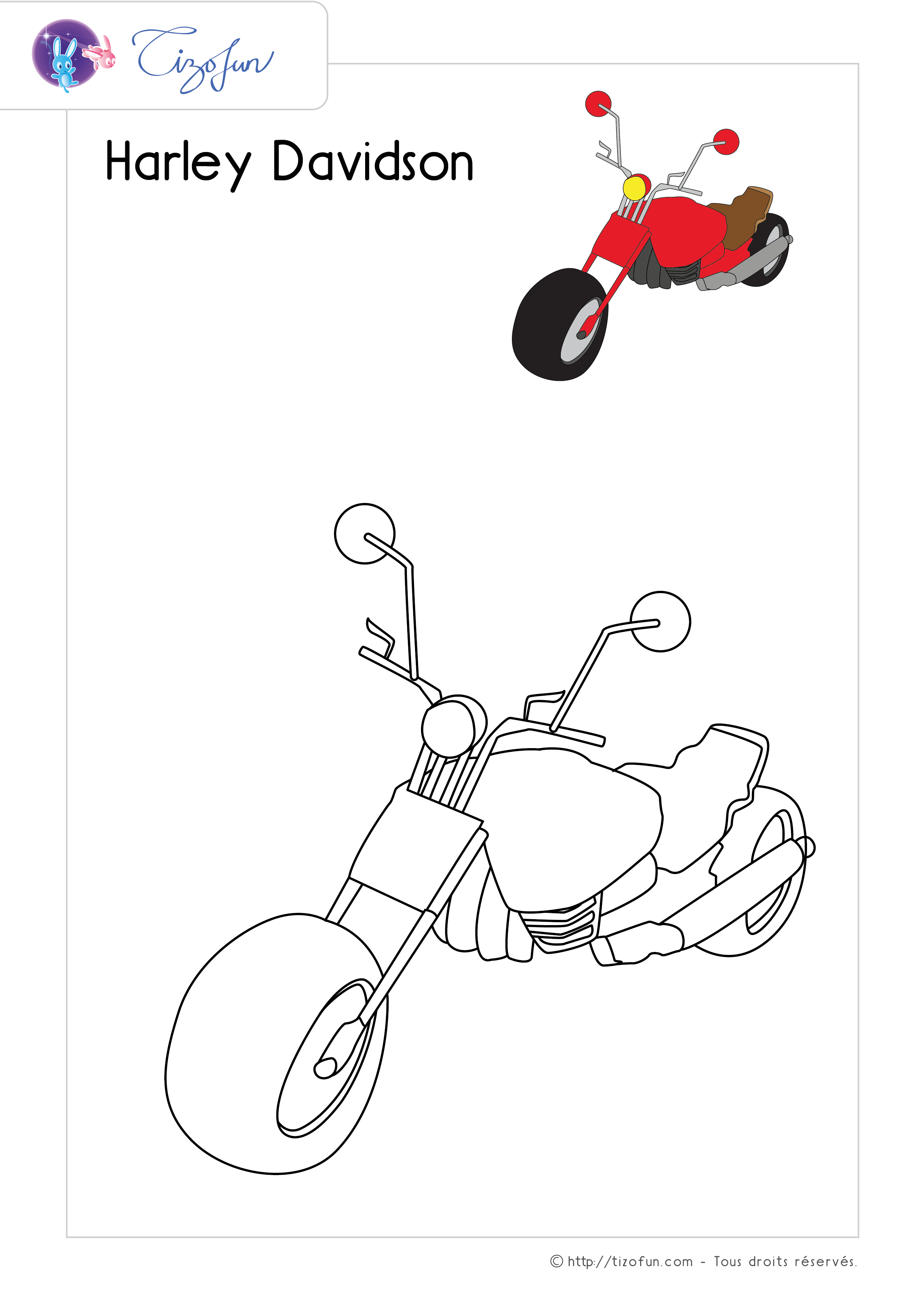 coloriage-transport-dessin-harley-davidson