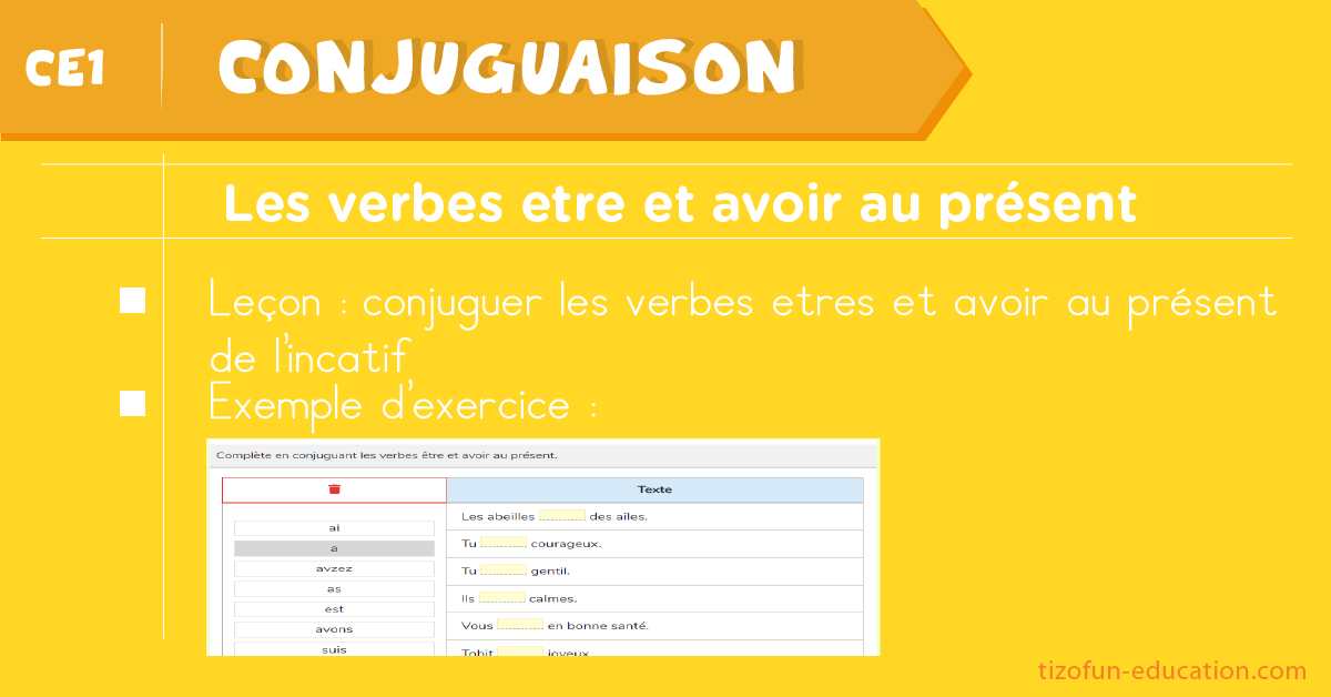 Leçon et exercices sur les verbes être et avoir au présent - Conjugaison