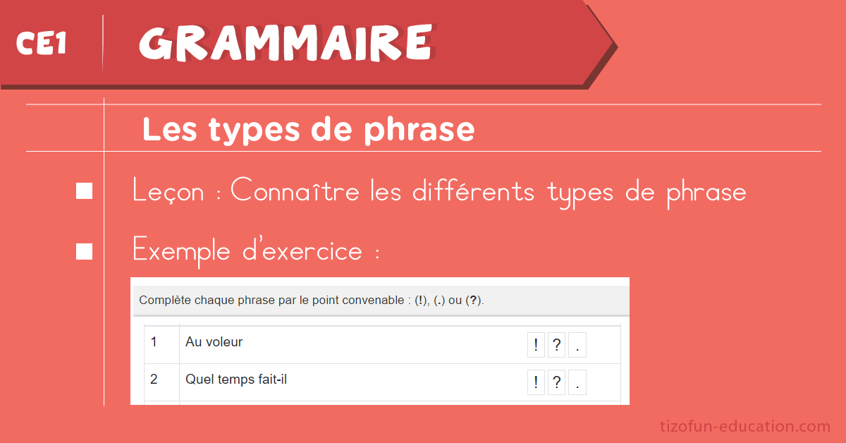 Grammaire - Les types de phrases