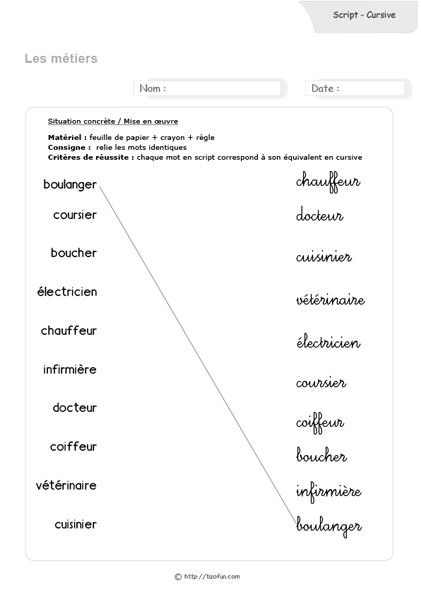 correspondance-script-cursive-les-metiers