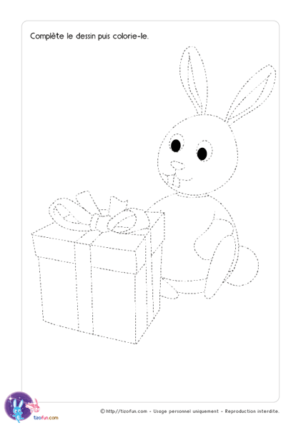 Graphisme dessin de Noel Lapin et Cadeau