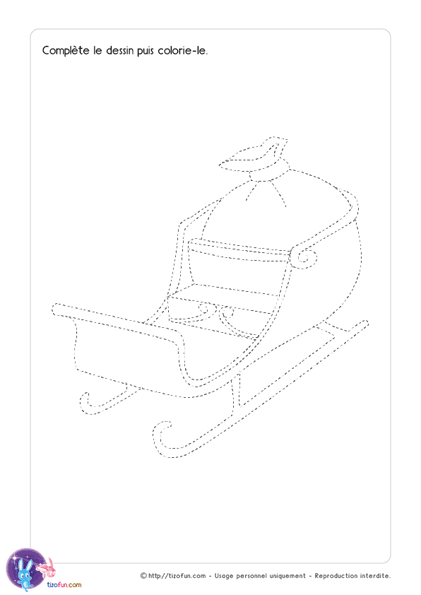 Graphisme dessin de Noel Le traineau de Père Noel