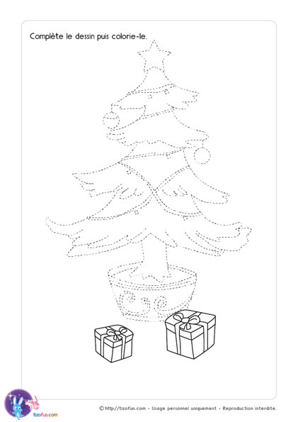 Graphisme dessin de Noel Sapin de Noel et guirlandes