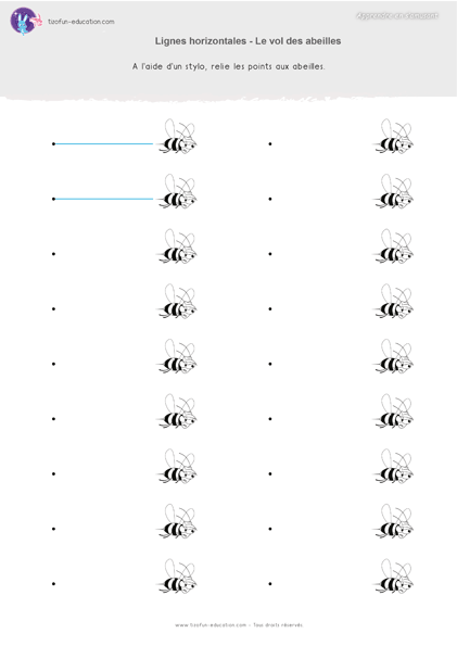 6-pdf-fiche-maternelle-gs-graphisme-lignes-horizontale-abeilles-a-imprimer