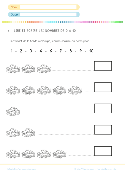 apprendre à compter les nombres de 0 à 10