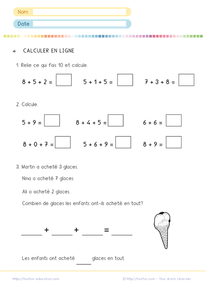 Addition  - Calculer en ligne