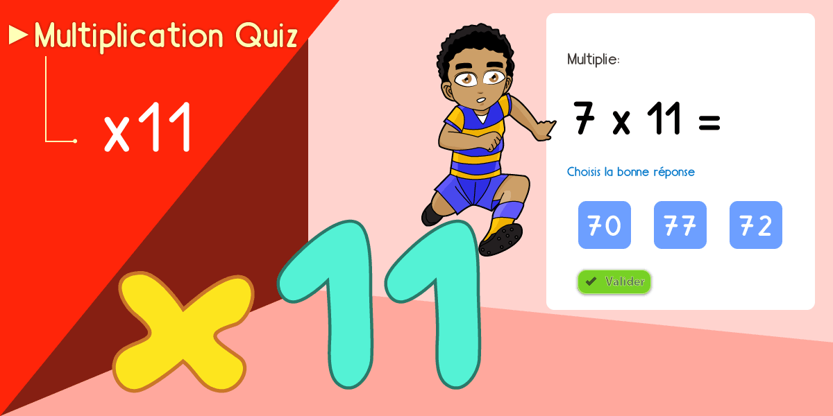 Apprendre la table de 11 Quiz Multiplication Fiche et Memory