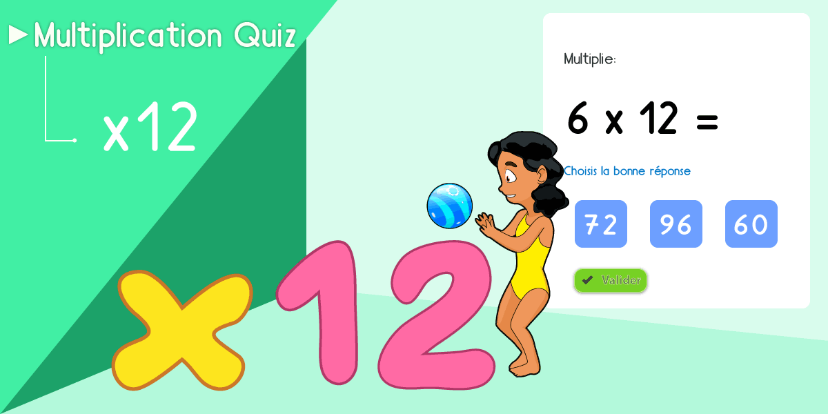 Table de 12 Multiplication Quiz PDF Fiche Memory à imprimer