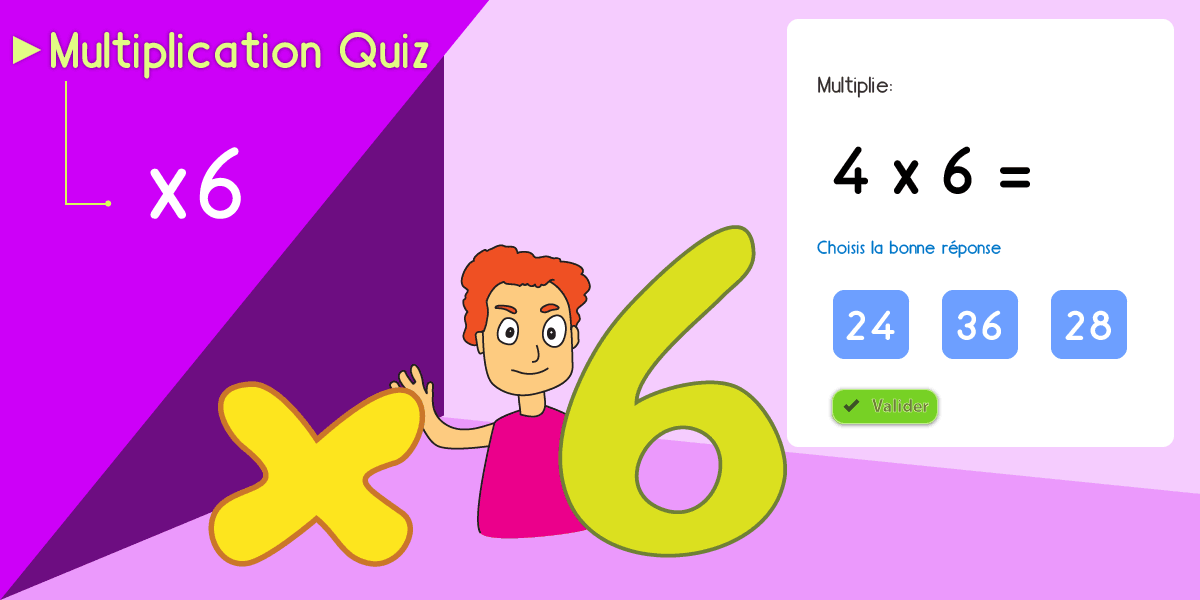 Table de 6 en ligne PDF Fiche Memory & Quiz sur PowerPoint