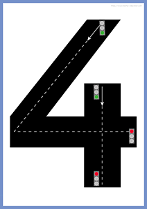 fiches-autoroute-chiffre-4-motricite-fine-pre-ecriture