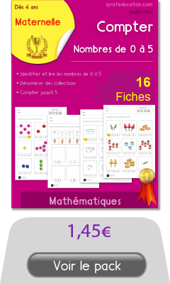 Apprendre à compter de 0 à 5 Maternelle dès 4 ans