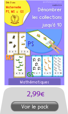 Dénombrement Maternelle jeux | Apprendre à compter PS MS GS