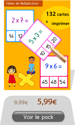 Jeu memory tables de multiplication à imprimer