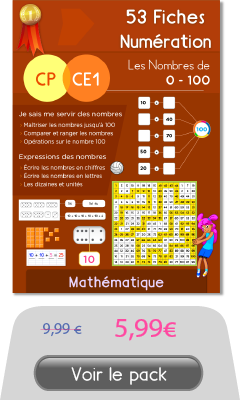 Numération CP CE1 | Les nombres de 0 à 100 exercices